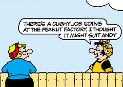 Andy Capp is allergic to work