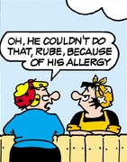 Andy Capp is allergic to work