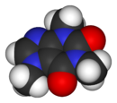 A picture showing the the molecular structure of caffeine or cafena