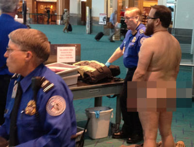 John Brennan gets naked at Portland airport to protest TSA thugs